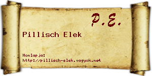 Pillisch Elek névjegykártya